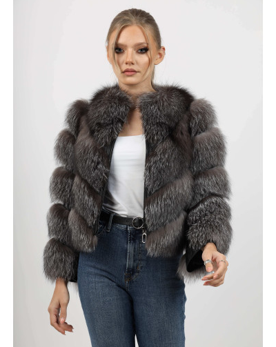 High-Quality Fox Fur Coat - VALENTINA SILVER