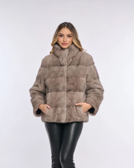 Amara Grey Mink Coat