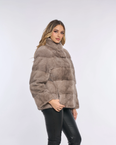 Amara Grey Mink Coat