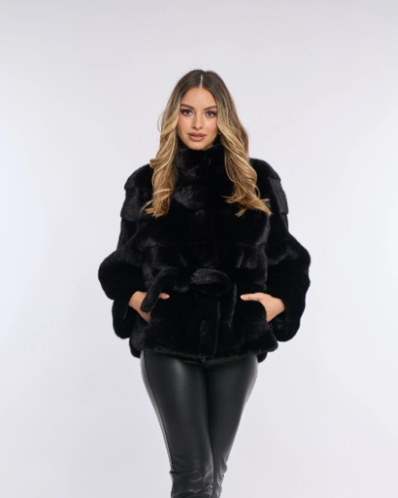 Samantha Black Mink Coat