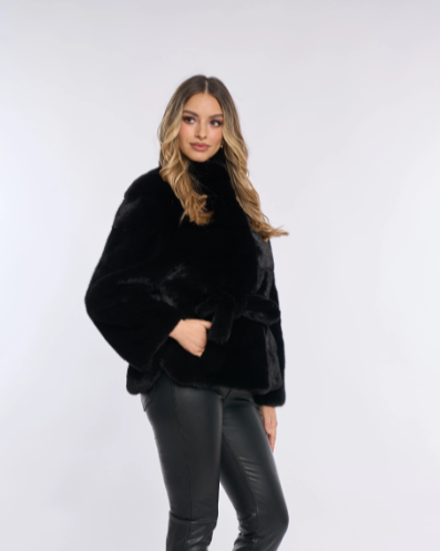 Samantha Black Mink Coat