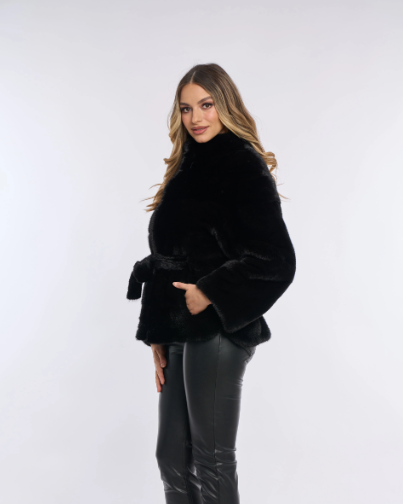 Samantha Black Mink Coat