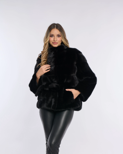 Samantha Black Mink Coat