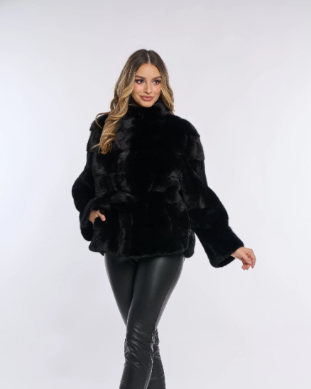 Samantha Black Mink Coat