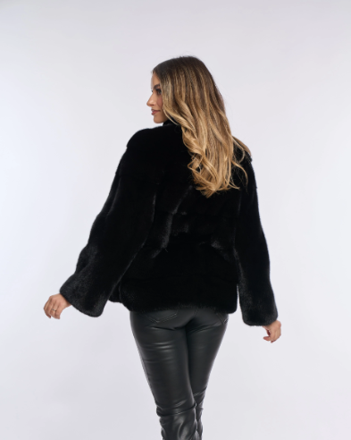 Samantha Black Mink Coat