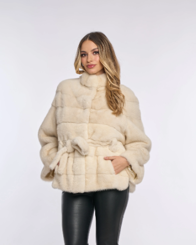 Samantha Cream Mink Coat