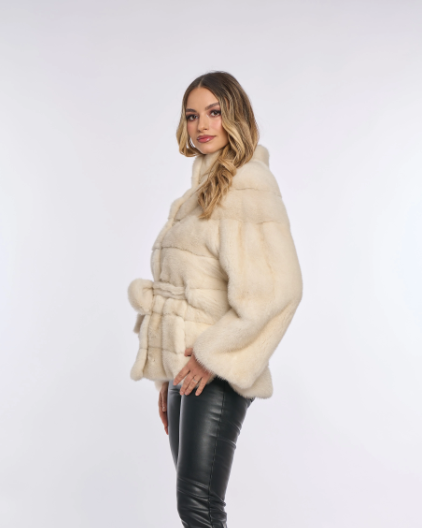 Samantha Cream Mink Coat