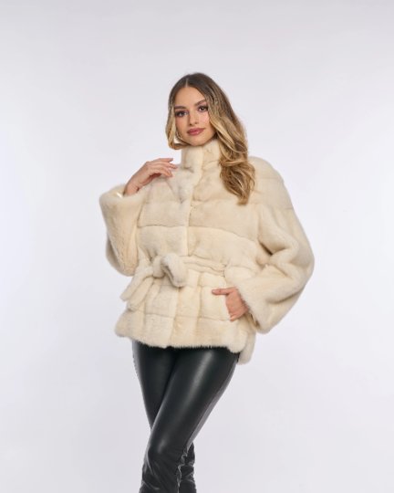 Samantha Cream Mink Coat