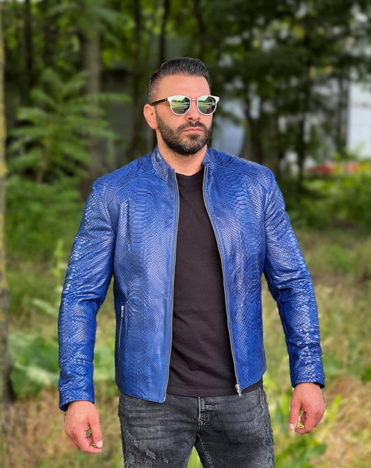 Men's Python Leather Jacket KARIM 