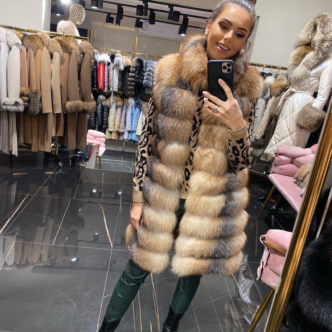 LUISA BROWN Versatile 6-in-1 Fur Coat Long Vest