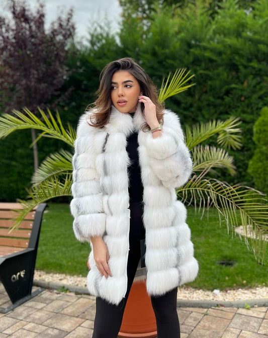 LUISA POLAR WHITE Versatile 6-in-1 Fur Coat"