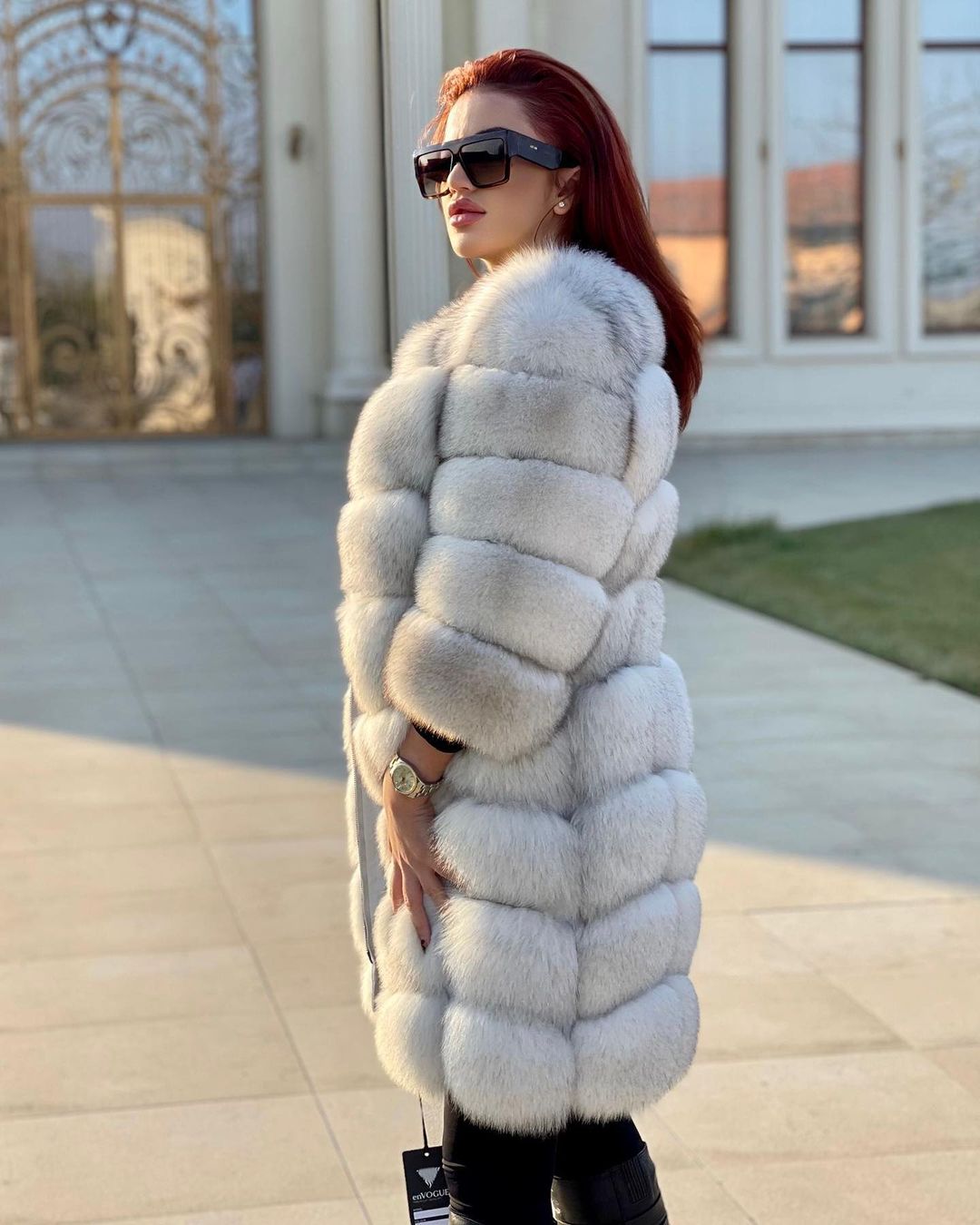 Luxurious REINE WHITE Fur Coat