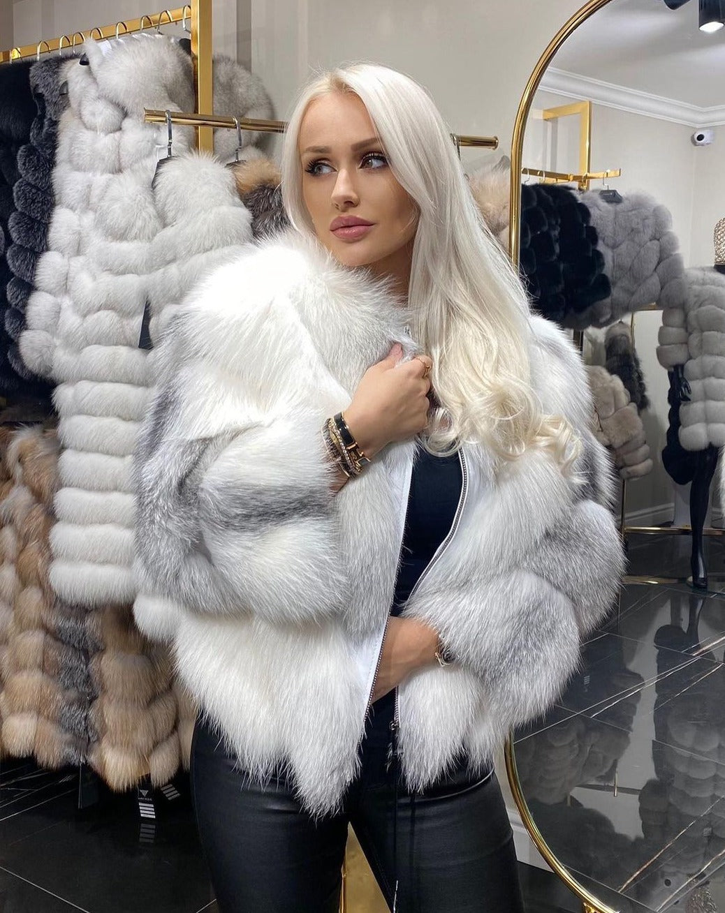 High-Quality Fox Fur Coat - VALENTINA